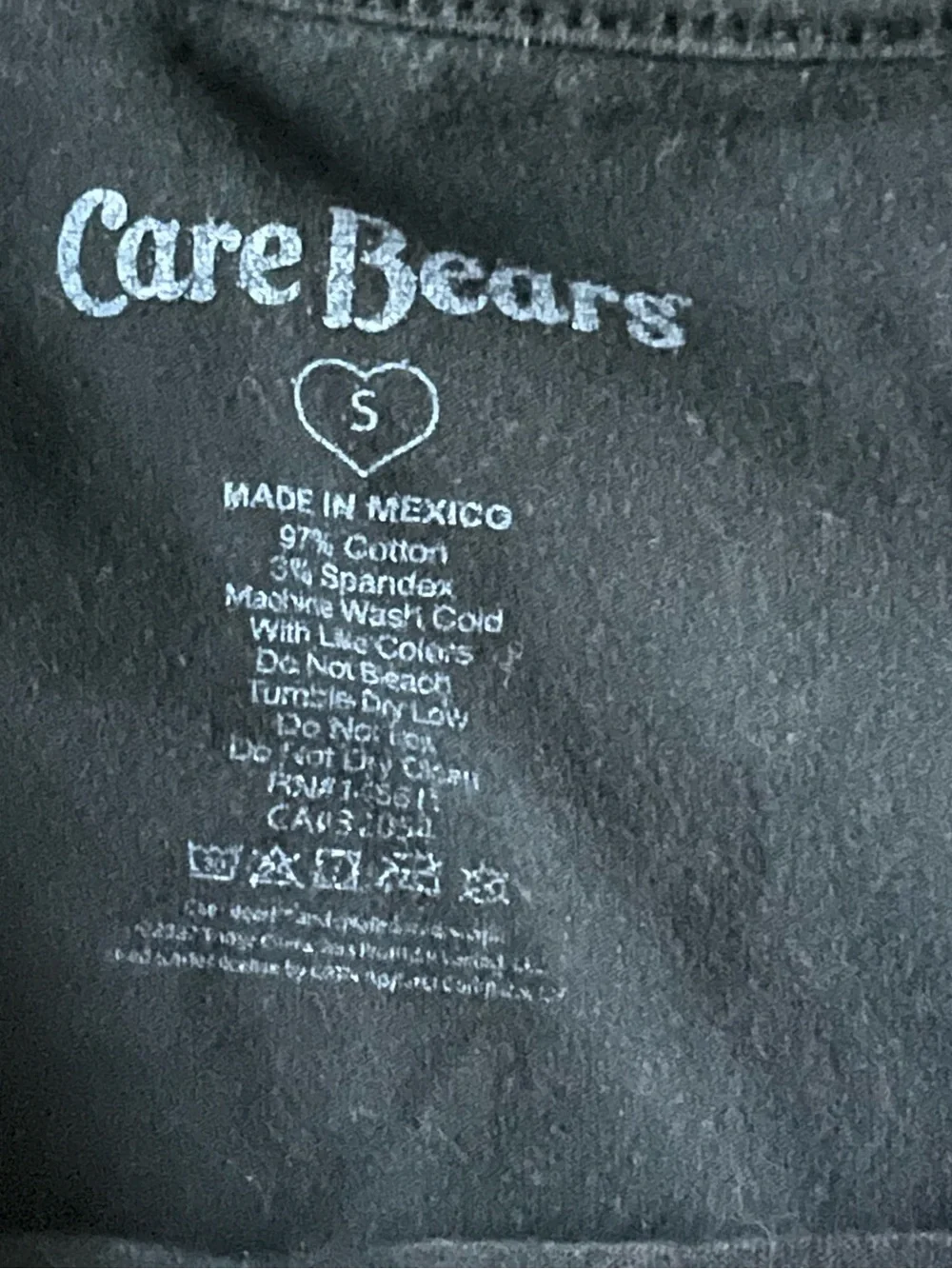 Care Bears Dreamer Rhinestone Graphic Tee Black Follow Your Dreams Y2K Crop S